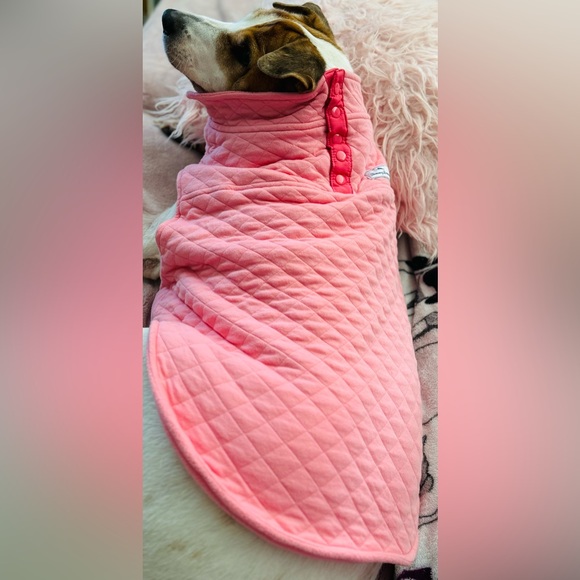 Pet (Dog) Tommy Bahama Pink Quilted Fleece Jacket - Picture 4 of 8